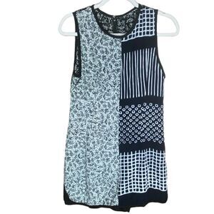We Bebop Sz Lrg Black White Tribal Pattern Turtle Stripes Jumper One Piece Skort